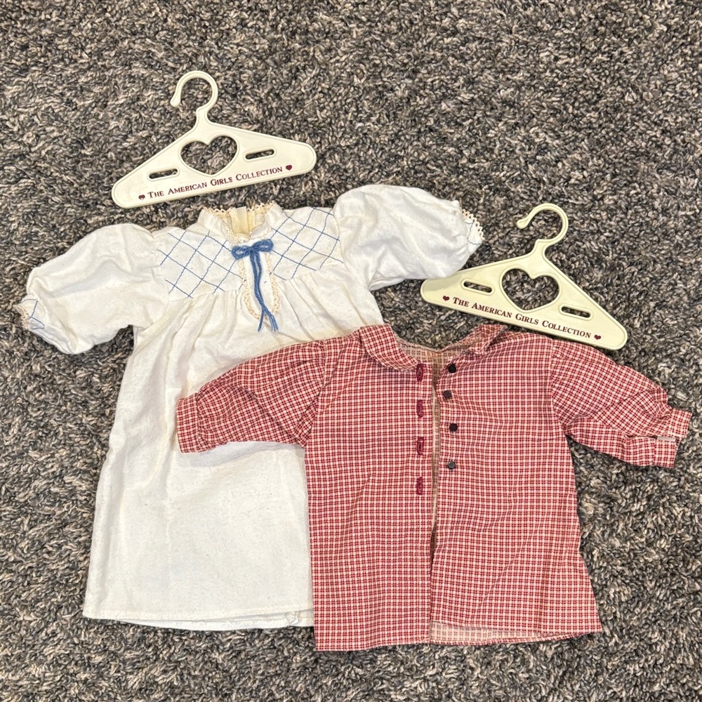 RETIRED Kirsten Larson - White Nightgown & Red Plaid Housecoat